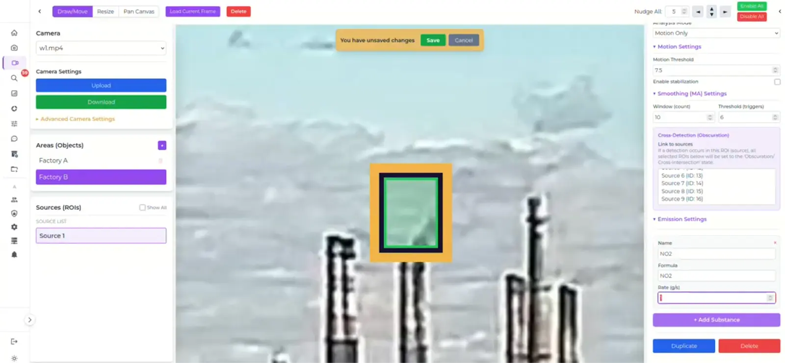 Configure Emission Sources